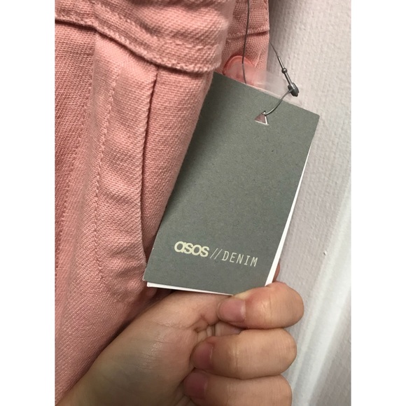 [ASOS] Pink Denim Halter Wide Leg Jumpsuit (NWT!) - Picture 6 of 7